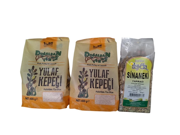 Doğalsan yulaf kepeği 400 gr x 2 adet + sinameki yaprak 60 gr dukan seti ürün görseli 1