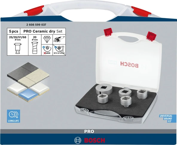 PRO Ceramic dry X-Lock Karot Uç Seti, 5li - Resim 3