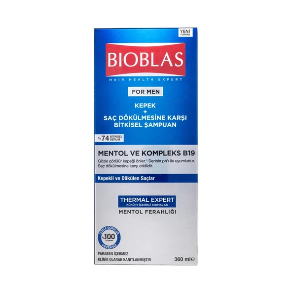 Bioblas For Men Kepek + Saç Dökülmesine Karşı Şampuan 360 ml 3 Adet ürün görseli 1