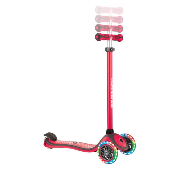Globber Primo Plus Işıklı Scooter - Kırmızı - Resim 4