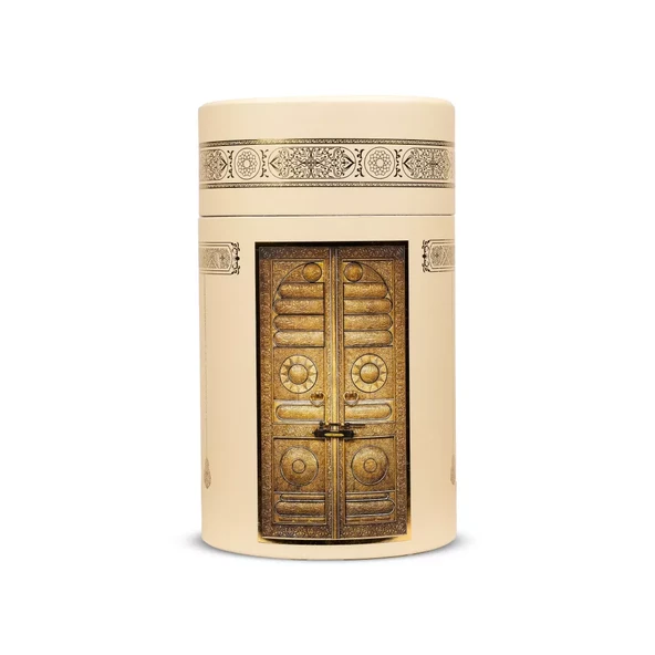 Seccade + Tesbih + Esans Hediye Seti (Kabe Desen, Gold) ürün görseli 1