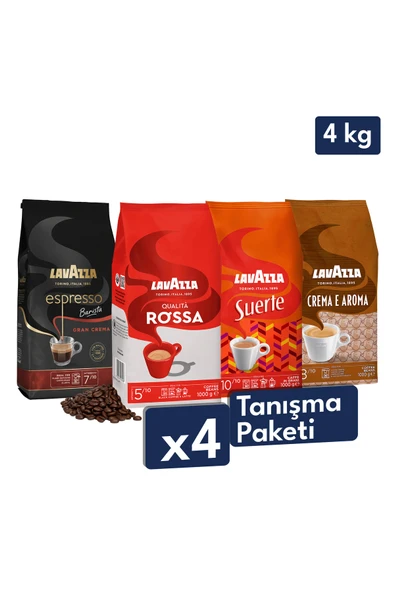 Lavazza Qualita Rossa, Suerte, Crema E Aroma, Espresso Barista Gran Crema Çekirdek Kahve 1 Kg | Dörtlü Avantajlı Paket ürün görseli 1