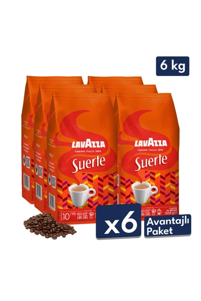Suerte  Espresso Çekirdek Kahve 1 Kg | 6'lı Avantajlı Paket ürün görseli 1