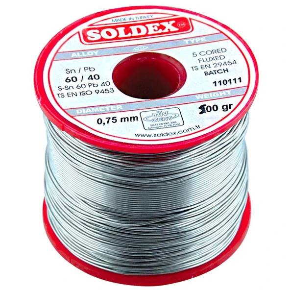 Soldex SN60 PB40 500 Gr 0,75 Mm İnce Lehim Teli ürün görseli 1