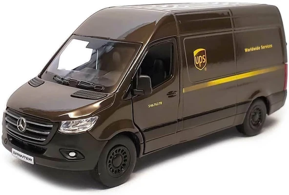 Kinsmart Mercedes-benz Sprinter Ups Sürümü Teslimat Van 1:48 Ölçekli ürün görseli 1