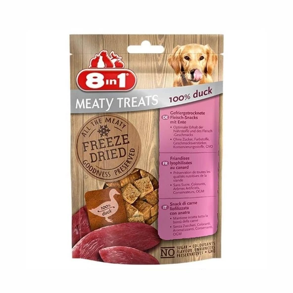 8in1 Meaty Treats Freeze Dried Ördekli Kurutulmuş Tahılsız Köpek Ödülü 50 Gr ürün görseli 1