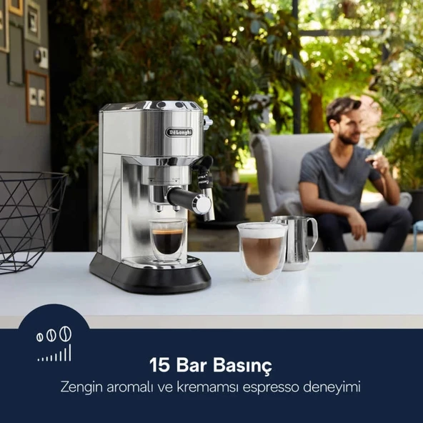 Delonghi Dedica EC685.M Gri Espresso Makinesi - Resim 9