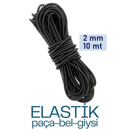 ModaCar Bel Paça Giysi Lastiği 2 mm 10 Mt SİYAH ürün görseli 1