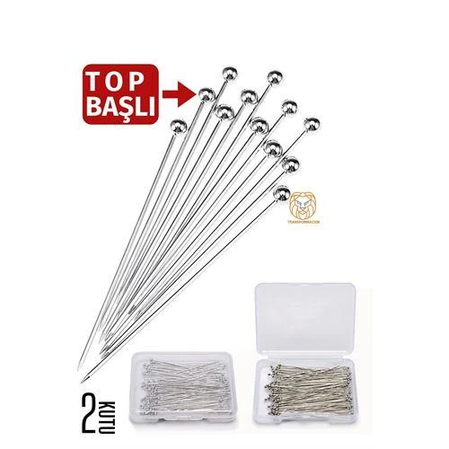 ModaCar Top Başlı İğne 2 Kutu 100 Adet Başörtü İğnesi Toplu İğne ürün görseli 1