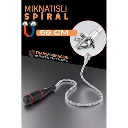 Modacar Esnek Manyetik Toplama Aracı - Mıknatıslı Spiralli Çubuk Metal Vida Civata Somun Arama Çubuğu ürün görseli 1