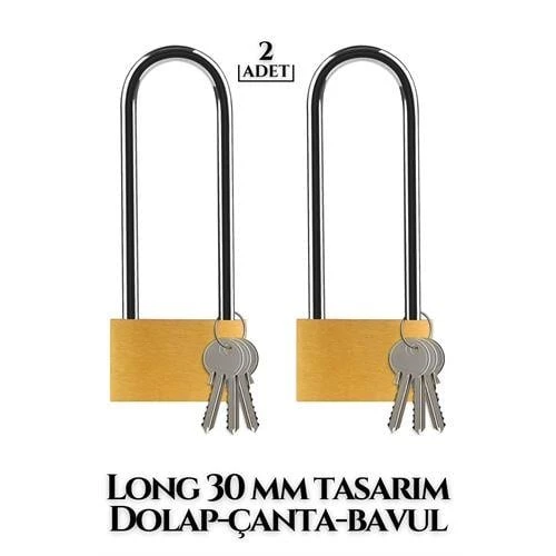ModaCar Long 30 mm Dolap Çanta Bavul Kilidi 2 ADET ürün görseli 1