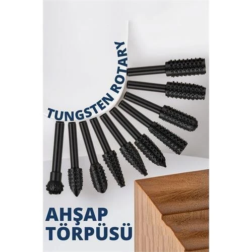 ModaCar Tungsten Ahşap Oyma Şekillendirme 10 LU Törpü Seti ürün görseli 1