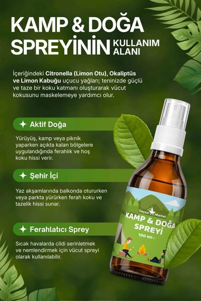 KAMP & DOĞA SPREYİ (Itır ve Biberiye Özlü Doğal Koruyucu) – 100 ml ürün görseli 1