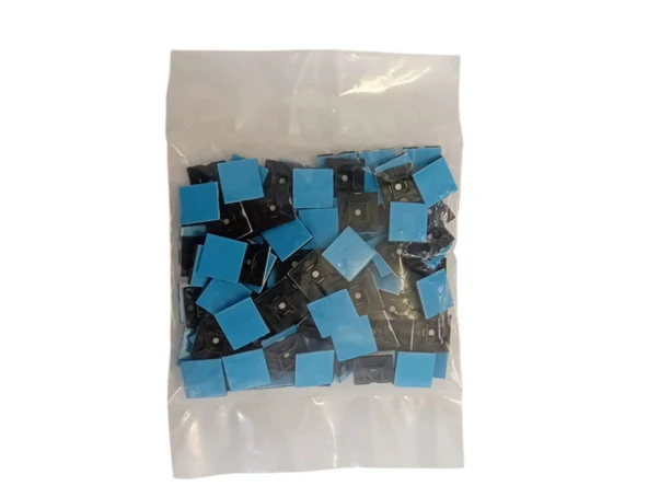PEMSAN Yapışkan Kare Kroşe 20x20 SİYAH (100lü Paket) ürün görseli 1