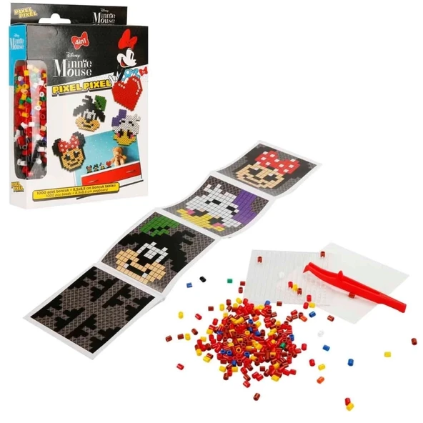 Mey İthalat® 4in1  Minnie Mouse Pixel Pixel Boncuk Aktivite ve Oyuncak Seti ürün görseli 1