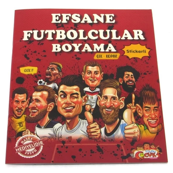 Mey İthalat® Efsane Futbolcular Çıkartmalı Maskeli Boyama Kitabı ürün görseli 1