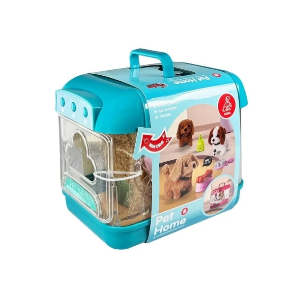 Mey İthalat®  JND-6806 Hareketli Köpek ve Işıklı Sesli Şeffaf Kafes Seti -Vardem Oyuncak ürün görseli 1