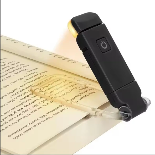 SİYAH RENK KİTAP OKUMA IŞIĞI KİTAP AYIRACI USB ŞARJLI ürün görseli 1