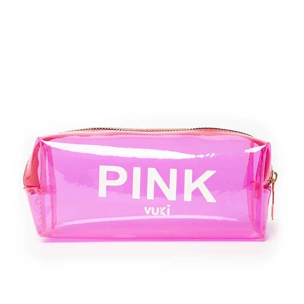 VUKI SEFFAF KALEM CANTASI PEMBE VK-0096-06 ürün görseli 1