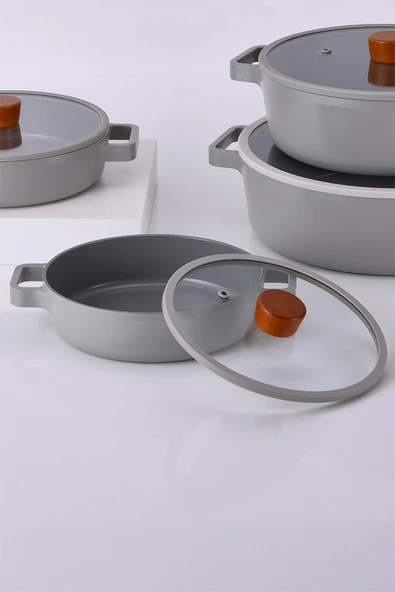 Fika Sahan Set 2'Li 20-22Cm Gri ürün görseli 1