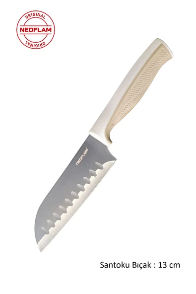 Fika Microban Santoku Bıçak 13Cm, Bej ürün görseli 1