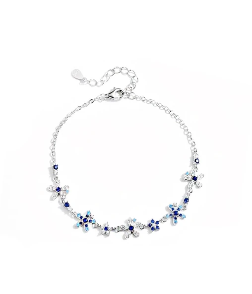 Blue Blossom 925 Ayar Gümüş Çiçek Kadın Bileklik ürün görseli 1