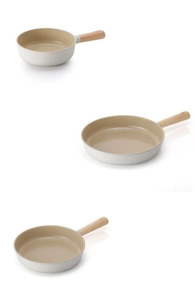 Fika Alüminyum Döküm Bej 26cm Wok Tava & 28cm Döküm Tava Seti ürün görseli 1