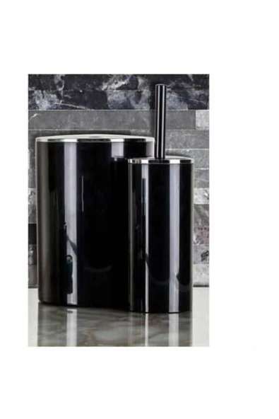 Lenox 2 Parça Çöp Kovası+klozet Wc Fırçası Seti Siyah ürün görseli 1
