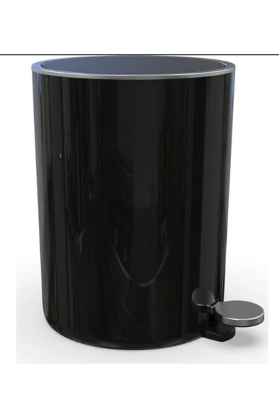 Lenox Pedallı 5 lt Siyah Çöp Kovası M-e66-06 - Resim 3