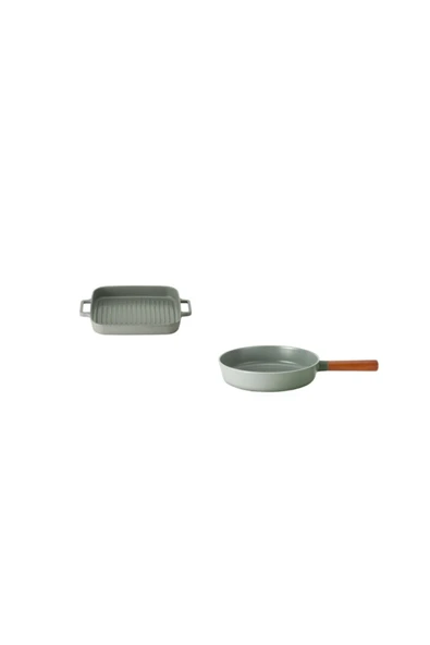Neoflam Alüminyum Döküm 28 Cm Dikdörtgen Izgara Grill Tava + 24 Cm Tava ürün görseli 1