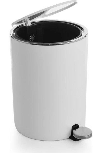 Primanova Lenox Pedallı Çöp Kovası Beyaz 5 Lt - M-e66-01 - Resim 4