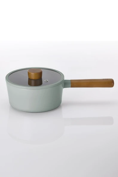 Fika Cam Kapaklı Alüminyum Döküm Sos Tenceresi 18 Cm Gri ürün görseli 1