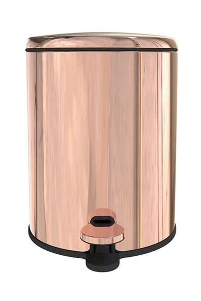 Cigo Metal Pedallı Çöp Kovası 6 LT - Rose Gold İç Kısım Siyah ürün görseli 1
