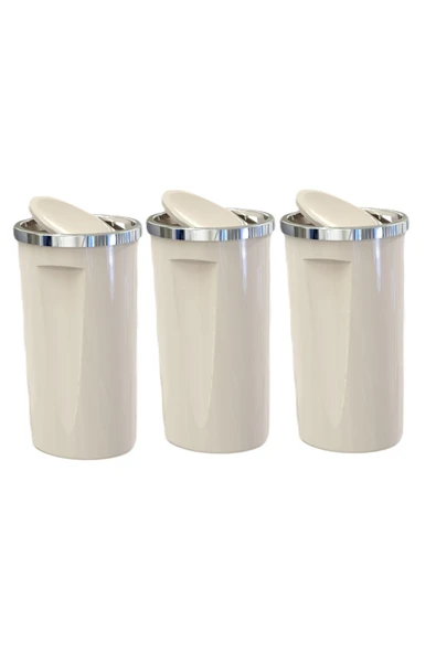 Primanova Lenox Çöp Kovası 35 LT Bej M-E76-09 ( 3 ADET ) - Resim 2