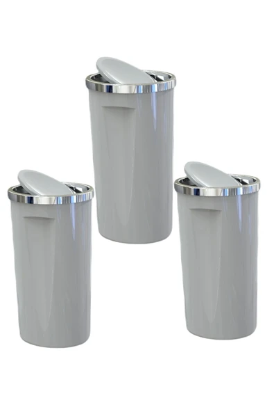 Primanova Lenox Çöp Kovası 35 LT Gri M-E76-07 ( 3 ADET ) ürün görseli 1