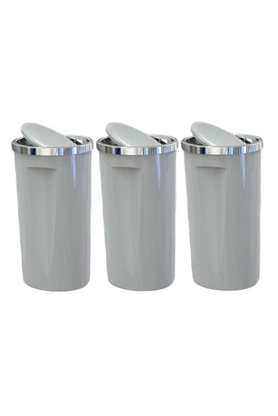 Primanova Lenox Çöp Kovası 35 LT Gri M-E76-07 ( 3 ADET ) - Resim 2