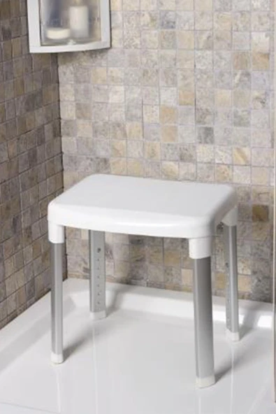Cappadocıa Paslanmaz Aluminyum Geniş Yüzeyli Banyo Taburesi 130 Kg Taşıma Kapasitesi ürün görseli 1