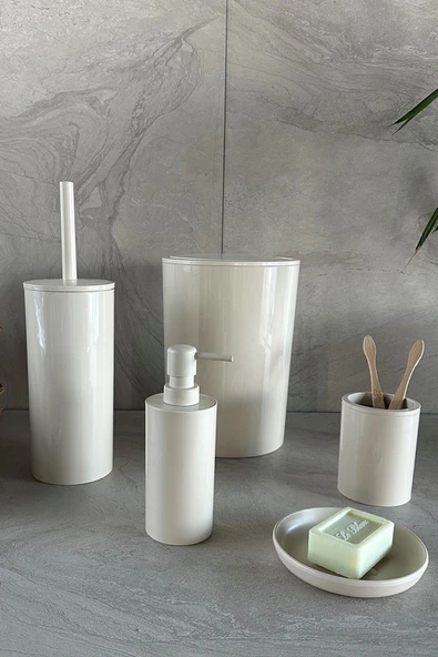 Flores 5'li Banyo Seti - Bej - Resim 2