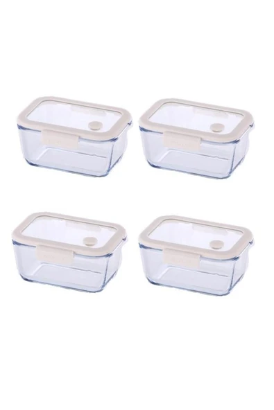 Fika Glace Bej Vakumlu 4 Parça Saklama Kabı 460 ML ürün görseli 1