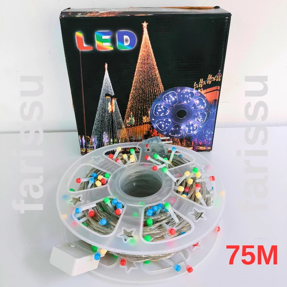 75 Metre RGB Peri LED Işık – Fişli Dış Mekan Dekoratif Aydınlatma Şerit Led ürün görseli 1