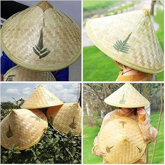 Mey İthalat® Naturel Renk Cambodia Kamboçyalı Vietnam Şapkası PVC Hasır ürün görseli 1