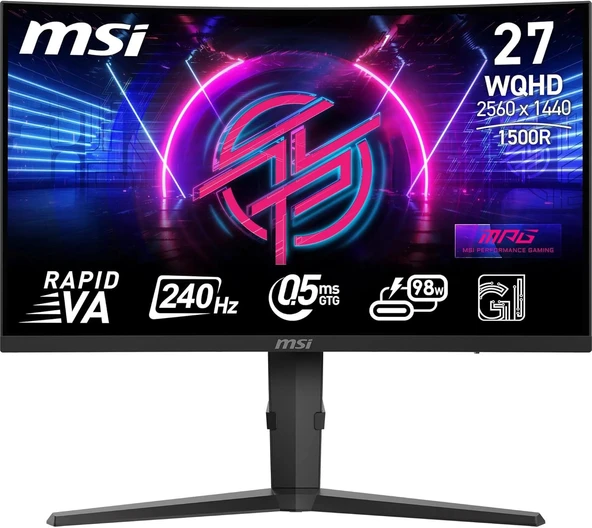 MSI MPG 275CQRXF 27" 0.5 ms 2K Curved 240 Hz Oyuncu Monitörü ürün görseli 1