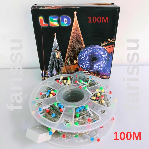 100 Metre RGB Peri LED Işık – Fişli Dış Mekan Dekoratif Şerit Yılbaşı Aydınlatması ürün görseli 1