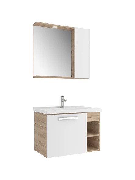 Kale Mare Banyo Dolabı Takımı 80 cm Beyaz-Meşe ürün görseli 1