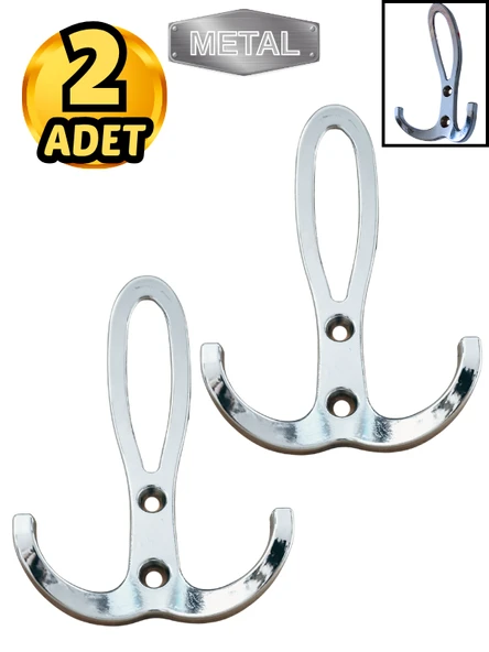 Metal Okyanus Krom Portmanto Askısı Duvar Tipi – 2’li ürün görseli 1