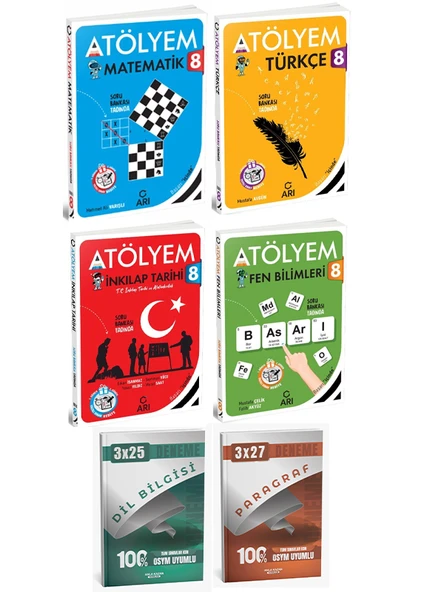 Anla Kazan + Arı 2027 8. Sınıf Atölyem Türkçe Matematik Fen Bilimleri İnkılap Tarihi + Deneme 6lı ürün görseli 1