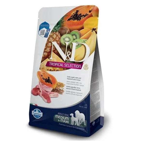 N&D Tropical Selection Adult Kuzu Etli ve Tropikal Meyveli Medium Maxi Yetişkin Köpek Maması 10 Kg ürün görseli 1
