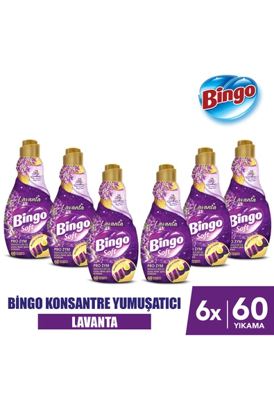 BİNGO Soft Konsantre Çamaşır Yumuşatıcısı Lavanta 1440 ml X 6 Adet ürün görseli 1
