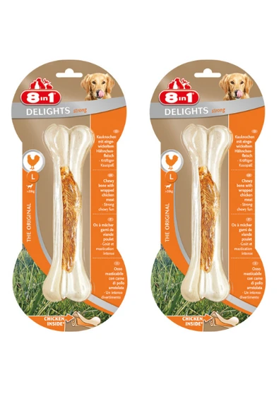 8in1 Delights Strong Tavuklu Köpek Ödül Kemiği (L) 130Gr X 2 Adet ürün görseli 1