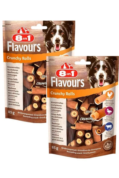 8in1 Flavours Crunchy Rolls Kıtır Köpek Ödül Maması 85Gr X 2 Adet ürün görseli 1